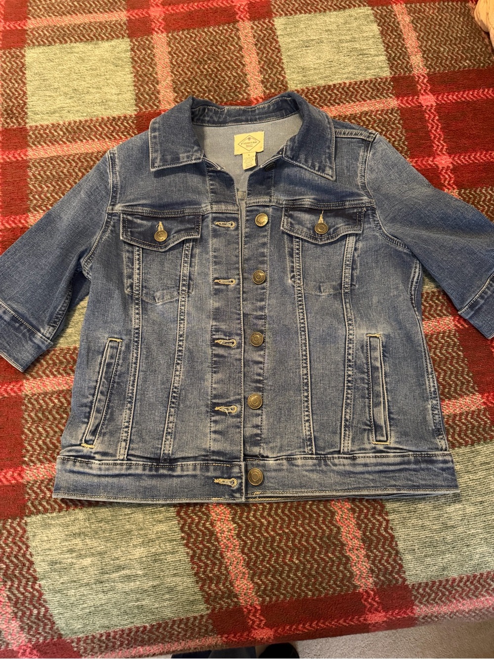 St. John's Bay Medium Blue Denim Jacket with Button Front